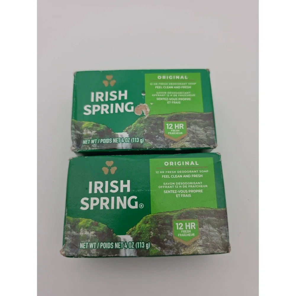 NEW (2 Total) Irish Spring Original Deodorant Bar Soap (2) 4oz